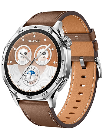 Товар Huawei Watch GT 5 46 мм, кожа (коричневый)