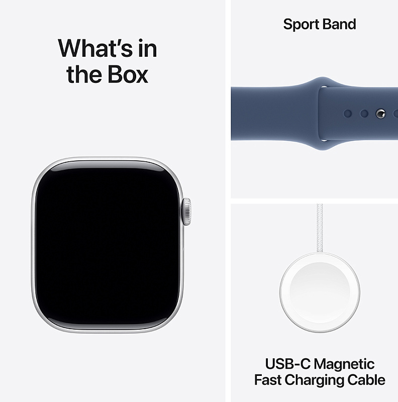Apple Watch Series 10 46 мм (серебристый корпус, синий ремешок) фото 4