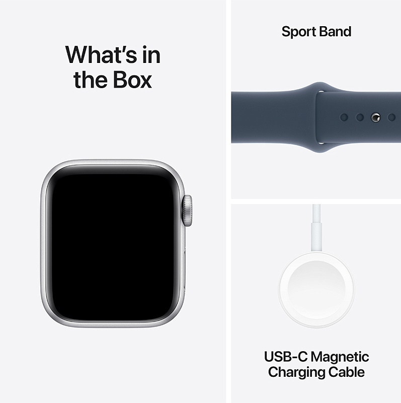 Apple Watch SE 2024 44 мм (серебро, синий) фото 2