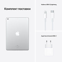 Apple iPad 10.2" 2021 Wi-Fi 64GB + адаптер питания (серебристый) фото 5