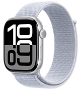 Apple Watch Series 10 46 мм (серебро/голубой нейлон)
