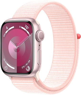 Товар Apple Watch Series 9 41 мм нейлоновый ремешок (розовый)