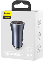 Baseus Golden Contactor Pro Car Charger Type-С + USB 40W (серый) фото 3