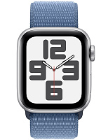 Apple Watch SE 2024 40 мм (серебро,синий нейлон) фото 1