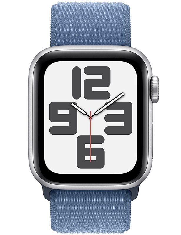 Apple Watch SE 2024 40 мм (серебро,синий нейлон) фото 1