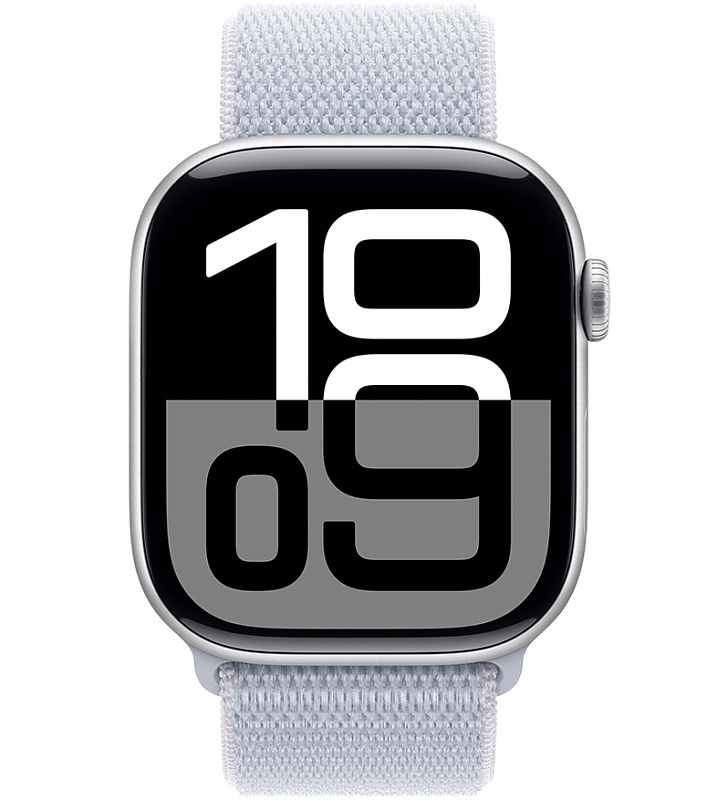 Apple Watch Series 10 42 мм (серебро/голубой нейлон) фото 1