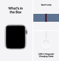 Apple Watch SE 2024 40 мм (серебро,синий нейлон) фото 2