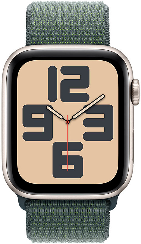 Apple Watch SE 2024 44 мм (сияющая звезда / зеленый нейлон) фото 1