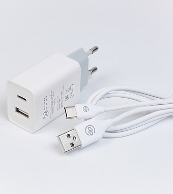 Товар Digitalpart WC-321 2.4A USB + USB-C, белый